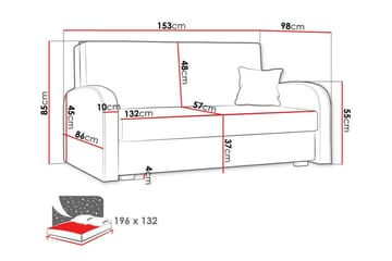 Denegal 2-seter Sovesofa med Runde Armlener i Stoff - Grønn - Møbler - Sofaer - Sovesofaer