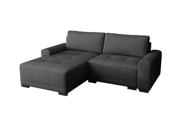 Denegal 2-seter Venstrevendt Sovesofa med Oppbevaring 130x190 cm i Stoff - Antrasitt - Møbler - Sofaer - Sovesofaer