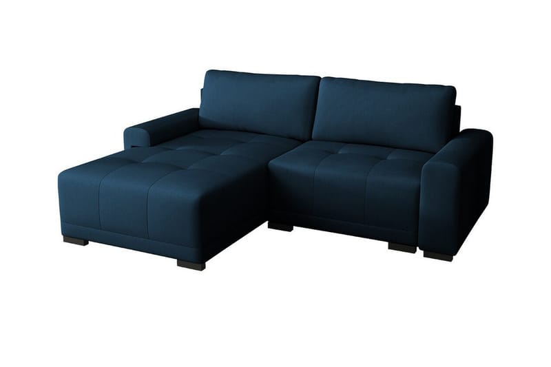 Denegal 2-seter Venstrevendt Sovesofa med Oppbevaring 130x190 cm i Stoff, Blå