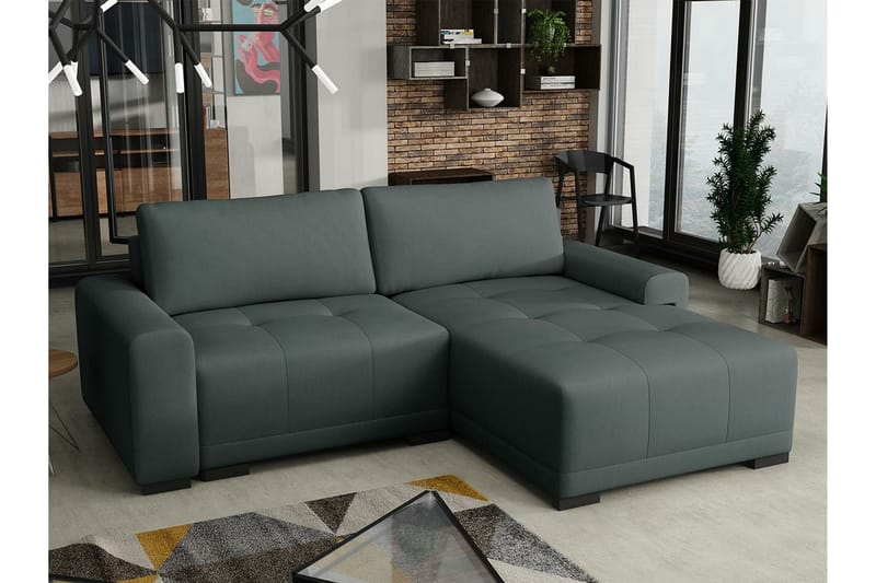 Denegal 2-seters Hjørnesovesofa - Mørkegrå/Mørkeblå - Møbler - Sofaer - Sovesofaer