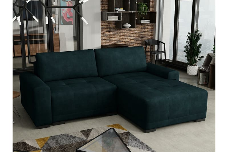 Denegal 2-seters Hjørnesovesofa - Mørkegrønn - Møbler - Sofaer - Sovesofaer
