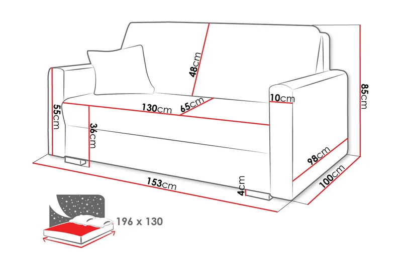Denegal 2-seters Sovesofa - Beige - Møbler - Sofaer - Sovesofaer