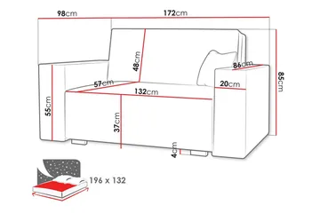 Denegal 2-seters Sovesofa - Beige - Møbler - Sofaer - Sovesofaer
