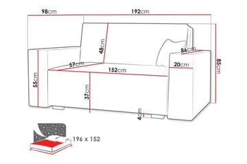 Denegal 2-seters Sovesofa - Beige - Møbler - Sofaer - Sovesofaer