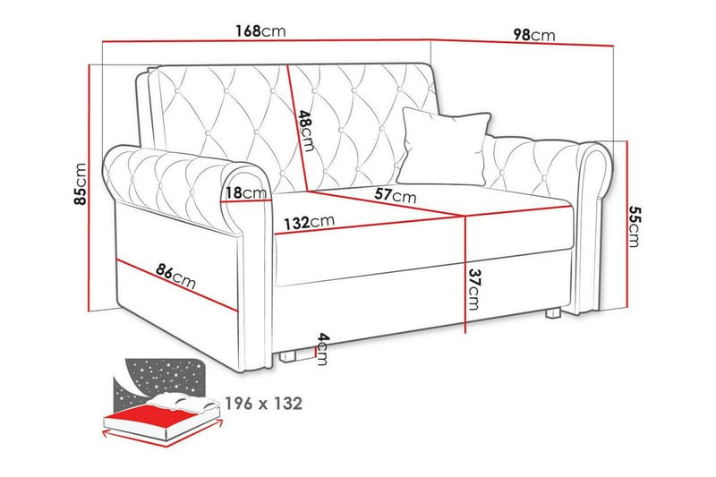 Denegal 2-seters Sovesofa - Beige - Sovesofaer - 2 seters sovesofa