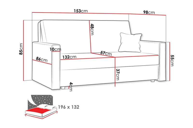 Denegal 2-seters Sovesofa - Beige - Sovesofaer - 2 seters sovesofa