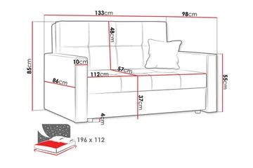 Denegal 2-seters Sovesofa - Beige - Møbler - Sofaer - Sovesofaer
