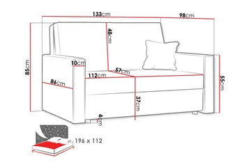 Denegal 2-seters Sovesofa - Beige - Møbler - Sofaer - Sovesofaer