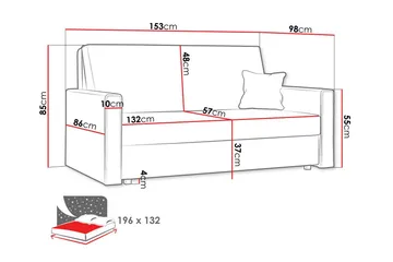 Denegal 2-seters Sovesofa - Beige - Møbler - Sofaer - Sovesofaer