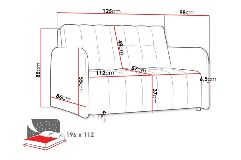 Denegal 2-seters Sovesofa - Brun - Møbler - Sofaer - Sovesofaer