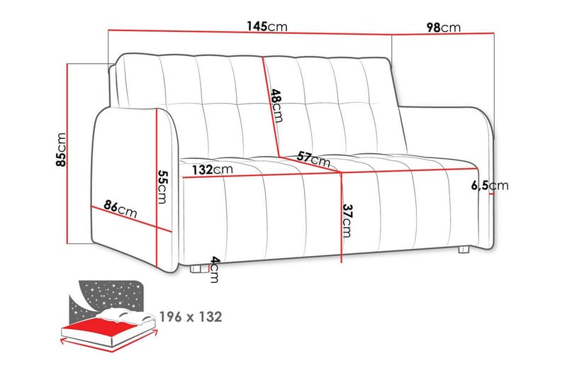 Denegal 2-seters Sovesofa - Brun - Møbler - Sofaer - Sovesofaer