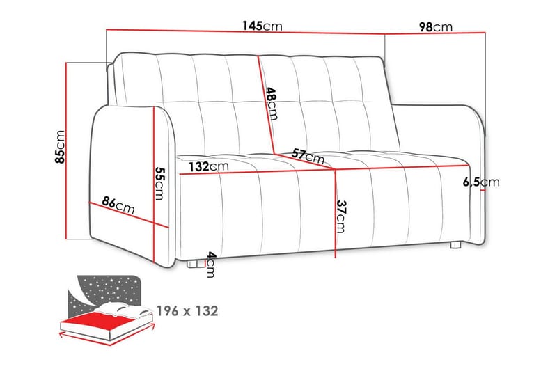 Denegal 2-seters Sovesofa - Brun - Sovesofaer - 2 seters sovesofa