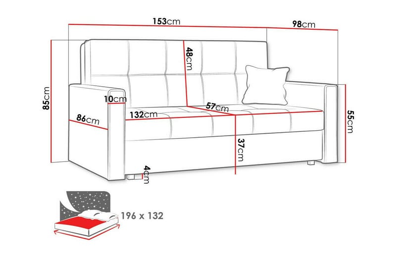 Denegal 2-seters Sovesofa - Brun - Sovesofaer - 2 seters sovesofa