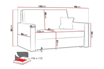 Denegal 2-seters Sovesofa - Brun - Møbler - Sofaer - Sovesofaer