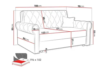 Denegal 2-seters Sovesofa - Grøn - Møbler - Sofaer - Sovesofaer