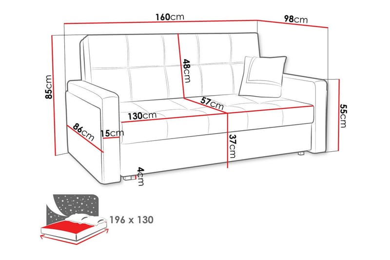 Denegal 2-seters Sovesofa - Grøn - Møbler - Sofaer - Sovesofaer