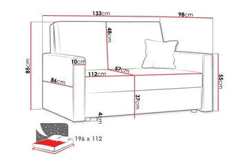 Denegal 2-seters Sovesofa - Gul - Møbler - Sofaer - Sovesofaer