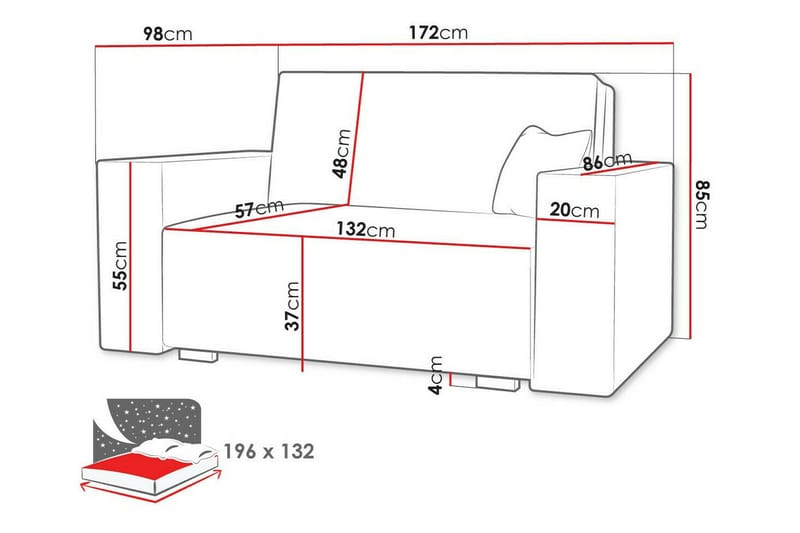 Denegal 2-seters Sovesofa - Lysebrun/Beige - Sovesofaer - 2 seters sovesofa