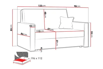 Denegal 2-seters Sovesofa - Lysegrå - Møbler - Sofaer - Sovesofaer