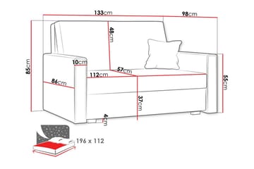 Denegal 2-seters Sovesofa - Lysegrå - Møbler - Sofaer - Sovesofaer