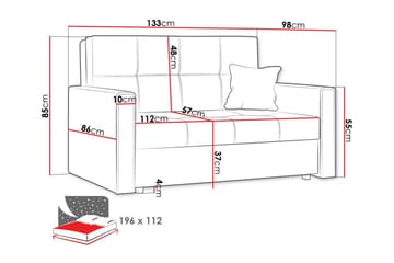 Denegal 2-seters Sovesofa - Lysegrå - Møbler - Sofaer - Sovesofaer