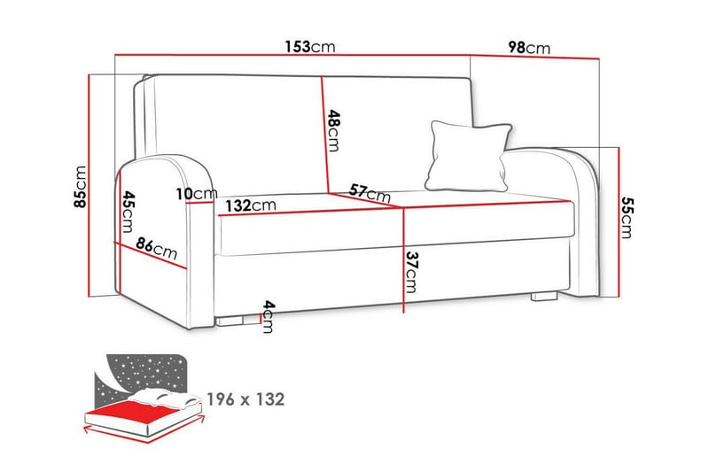 Denegal 2-seters Sovesofa - Lysegrønn - Sovesofaer - 2 seters sovesofa