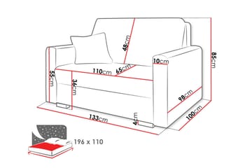 Denegal 2-seters Sovesofa - Mørk Beige/Mocca - Møbler - Sofaer - Sovesofaer
