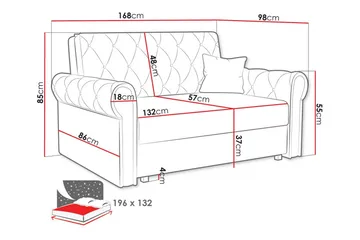 Denegal 2-seters Sovesofa - Mørkeblå - Møbler - Sofaer - Sovesofaer