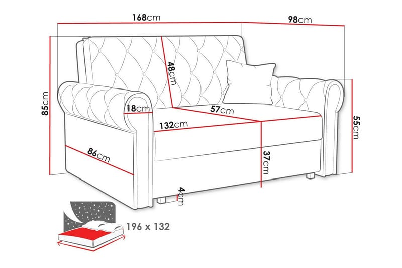 Denegal 2-seters Sovesofa - Mørkeblå - Møbler - Sofaer - Sovesofaer