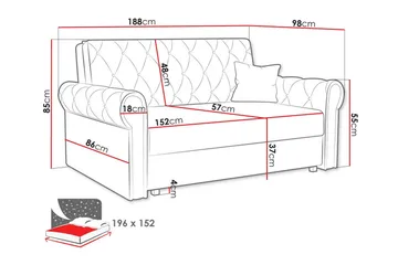 Denegal 2-seters Sovesofa - Mørkeblå - Møbler - Sofaer - Sovesofaer