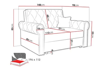 Denegal 2-seters Sovesofa - Mørkeblå - Møbler - Sofaer - Sovesofaer