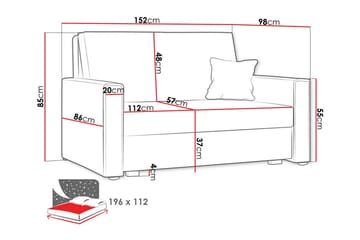 Denegal 2-seters Sovesofa - Mørkeblå - Møbler - Sofaer - Sovesofaer