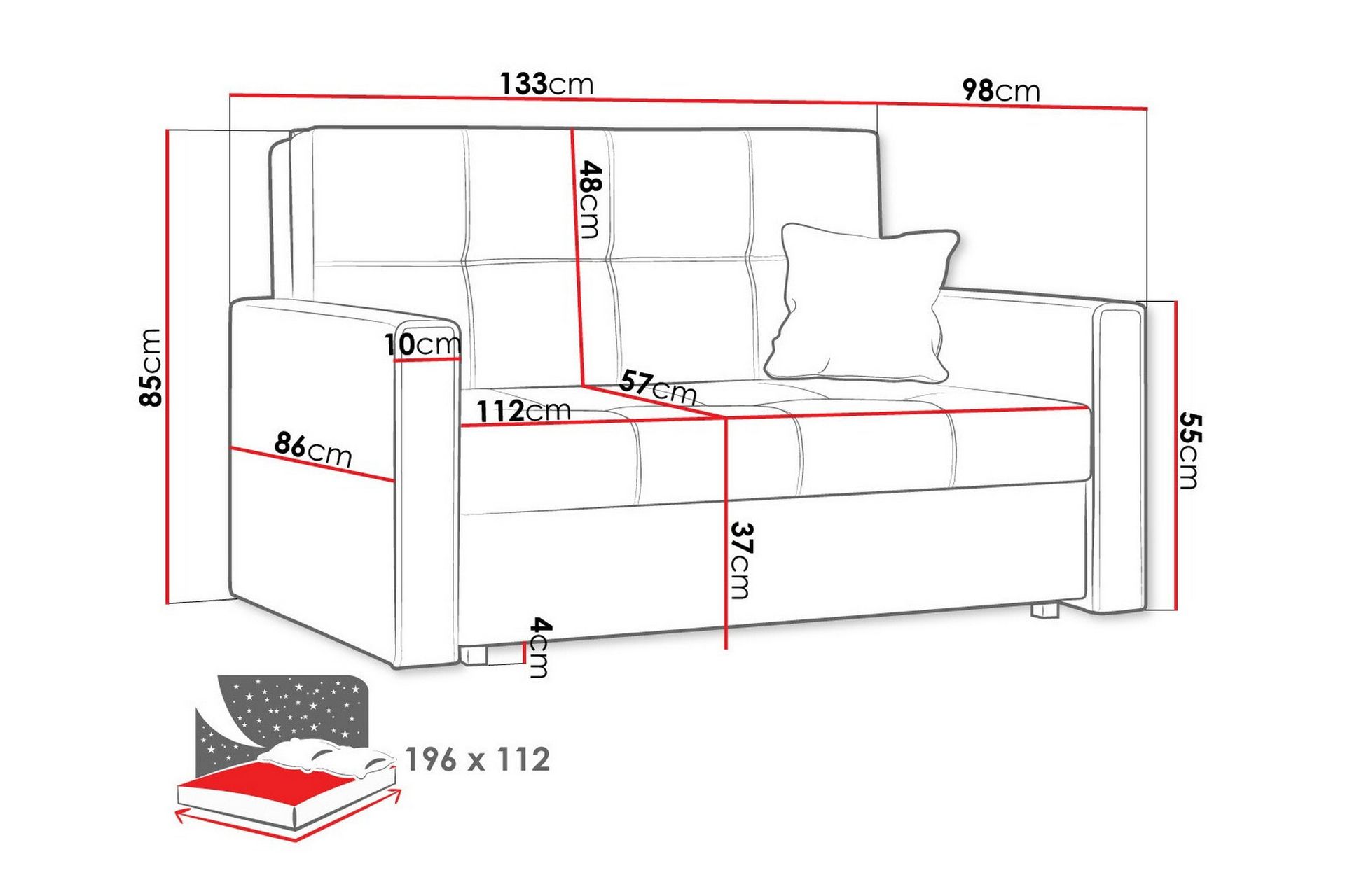 Denegal 2-seters Sovesofa - Mørkeblå - Møbler - Sofaer - Sovesofaer