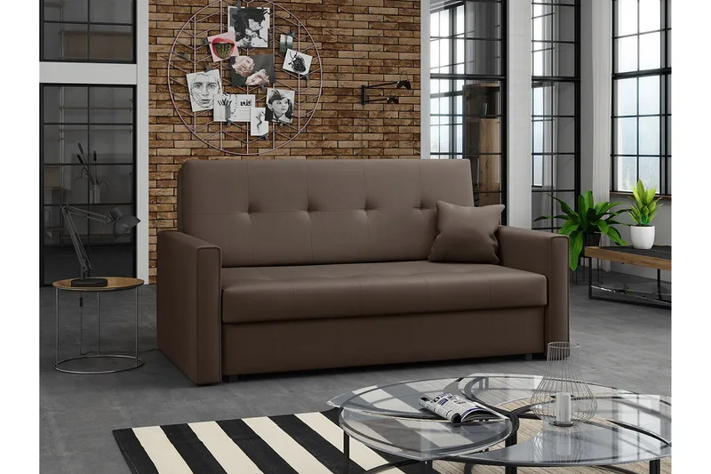 Denegal 2-seters Sovesofa - Mørkebrun - Møbler - Sofaer - Sovesofaer