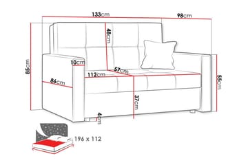 Denegal 2-seters Sovesofa - Mørkebrun - Møbler - Sofaer - Sovesofaer