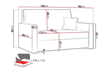Denegal 2-seters Sovesofa - Mørkegrå - Møbler - Sofaer - Sovesofaer