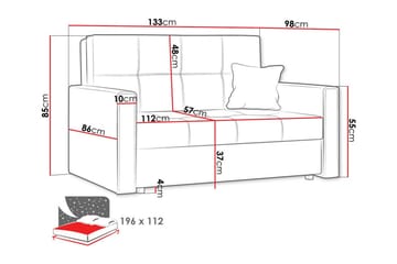 Denegal 2-seters Sovesofa - Mørkegrå - Møbler - Sofaer - Sovesofaer