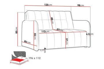 Denegal 2-seters Sovesofa - Mørkegrå - Møbler - Sofaer - Sovesofaer