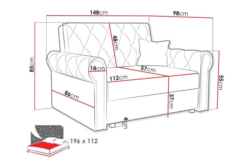 Denegal 2-seters Sovesofa - M�ørkegrønn - Sovesofaer - 2 seters sovesofa