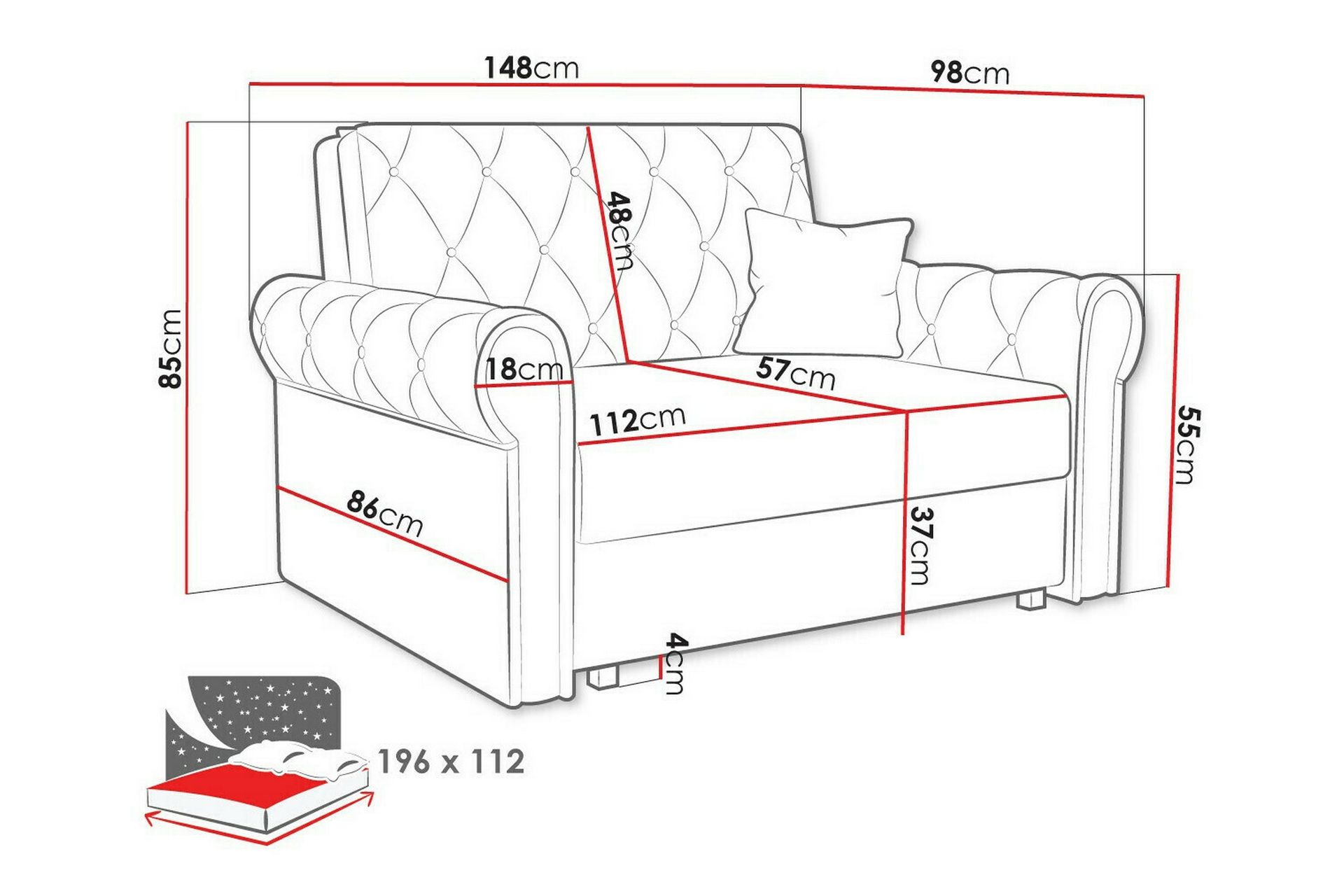 Denegal 2-seters Sovesofa - Mørkegrønn - Møbler - Sofaer - Sovesofaer
