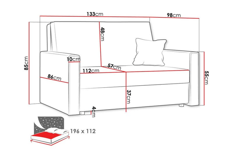 Denegal 2-seters Sovesofa - Mørkegrønn - Sovesofaer - 2 seters sovesofa