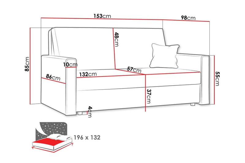 Denegal 2-seters Sovesofa - Mørkegrønn - Sovesofaer - 2 seters sovesofa