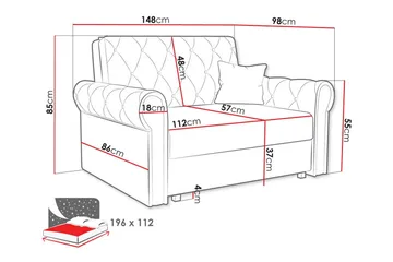 Denegal 2-seters Sovesofa - Mørkegrønn - Møbler - Sofaer - Sovesofaer