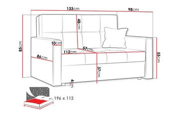 Denegal 2-seters Sovesofa - Mørkegrønn/Blå - Møbler - Sofaer - Sovesofaer