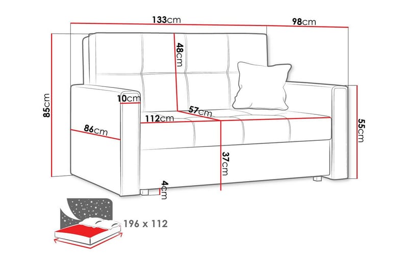 Denegal 2-seters Sovesofa - Mørkegrønn/Blå - Møbler - Sofaer - Sovesofaer