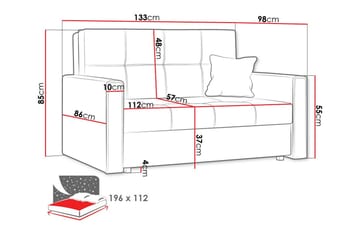 Denegal 2-seters Sovesofa - Mørkegrønn/Blå - Møbler - Sofaer - Sovesofaer