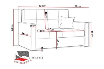 Denegal 2-seters Sovesofa - Mørkegul - Møbler - Sofaer - Sovesofaer