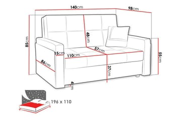 Denegal 2-seters sovesofa - Møbler - Sofaer - Sovesofaer