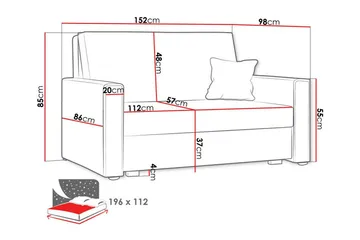 Denegal 2-seters sovesofa - Møbler - Sofaer - Sovesofaer