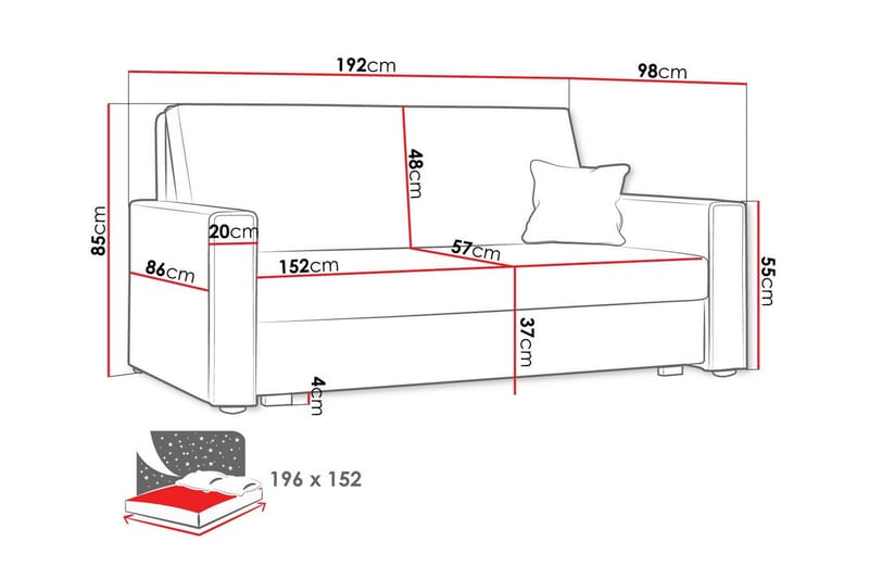 Denegal 2-seters sovesofa - Møbler - Sofaer - Sovesofaer